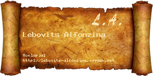Lebovits Alfonzina névjegykártya